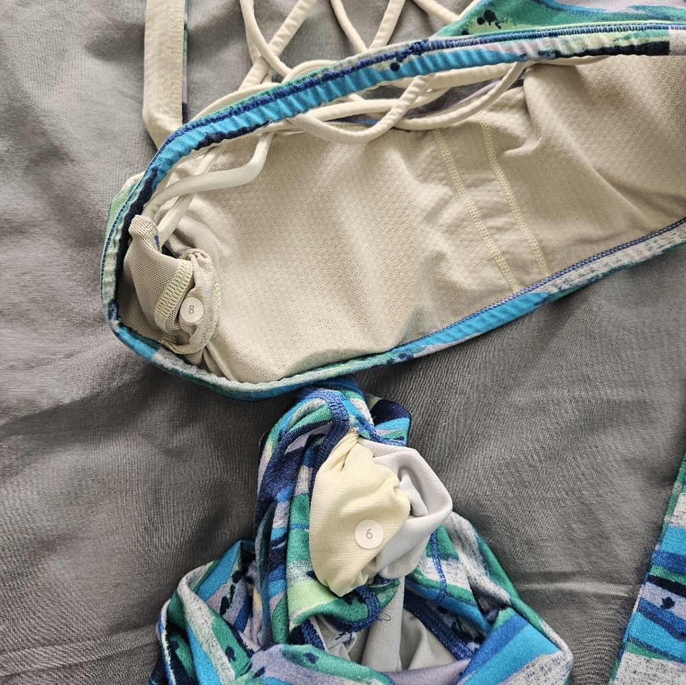 Lulu SET sz 8 Free to Be bra | 6 Leggings Hi Rise waist Wunder under Luon pant - Picture 6 of 16
